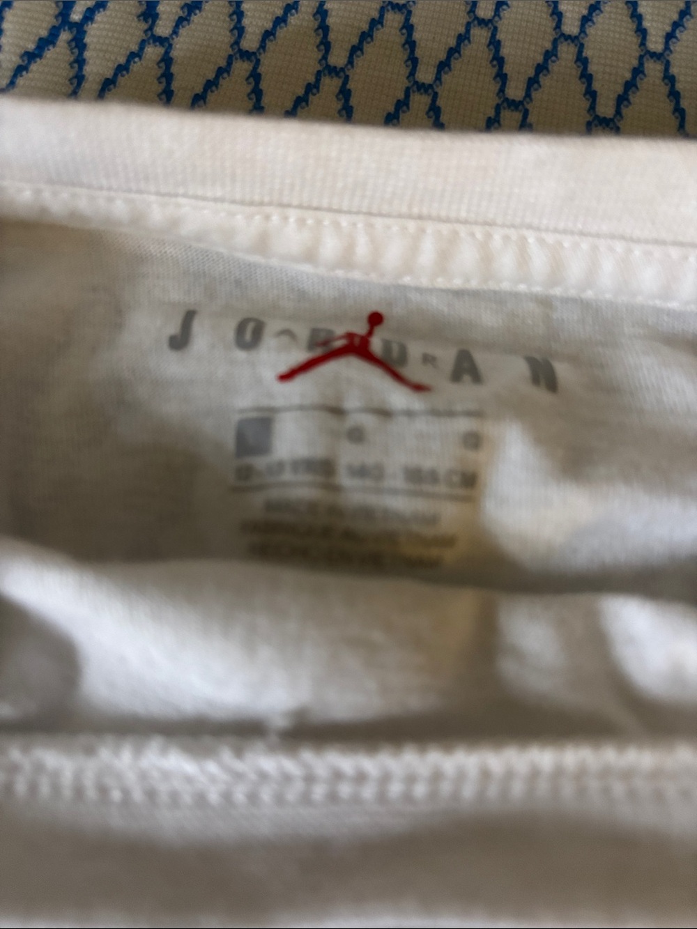Jordan White Tee with Red Jumpman Neck Logo